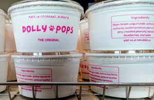 A stack of Dolly Pops, "The Original" flavor.