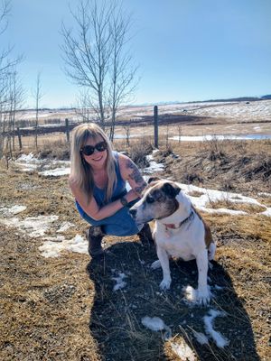 A girl and her dog
